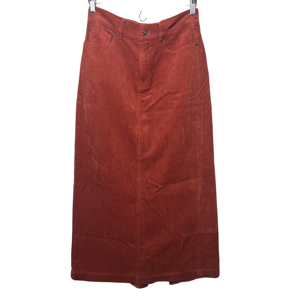 7FAM‎ Kellie Corduroy Skirt Morocco Rust Size 27 Y2K Fall Aesthetic NWOT
